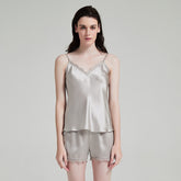Silk Camisole Sets – Lace Trim Sleepwear with French Flair